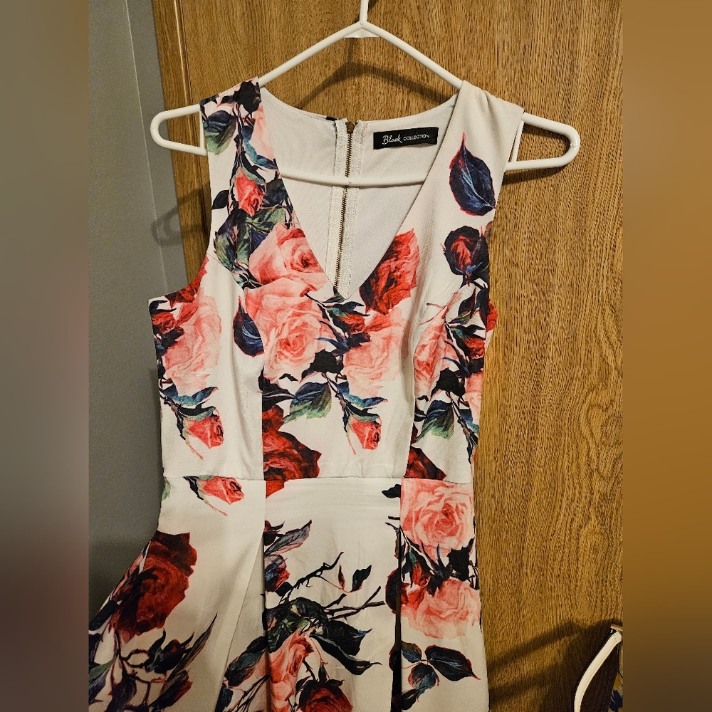 Black Collection High Low Floral Dress - Picture 5 of 6